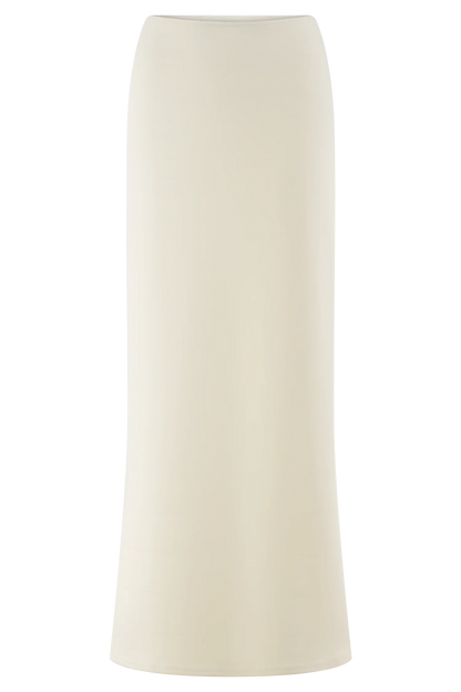 Eris Scuba Jersey Maxi Skirt Ivory