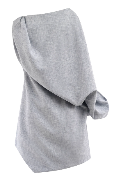 Gabriella Draped Mini Dress Charcoal Blue Marle