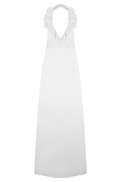 Carolyn Linen Bubble Maxi Dress White