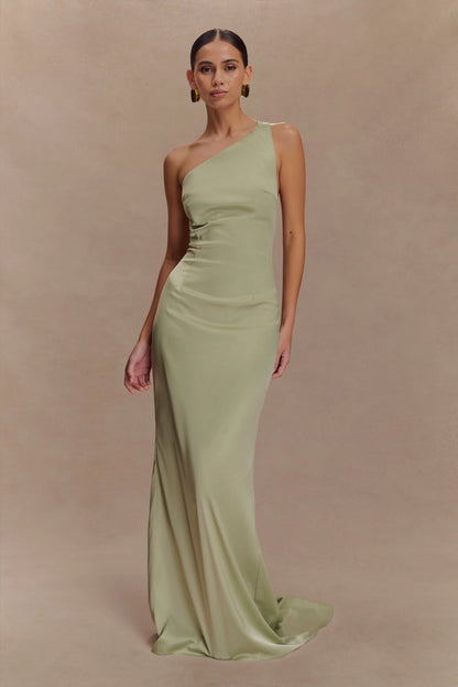 Harper One Shoulder Gown Sage