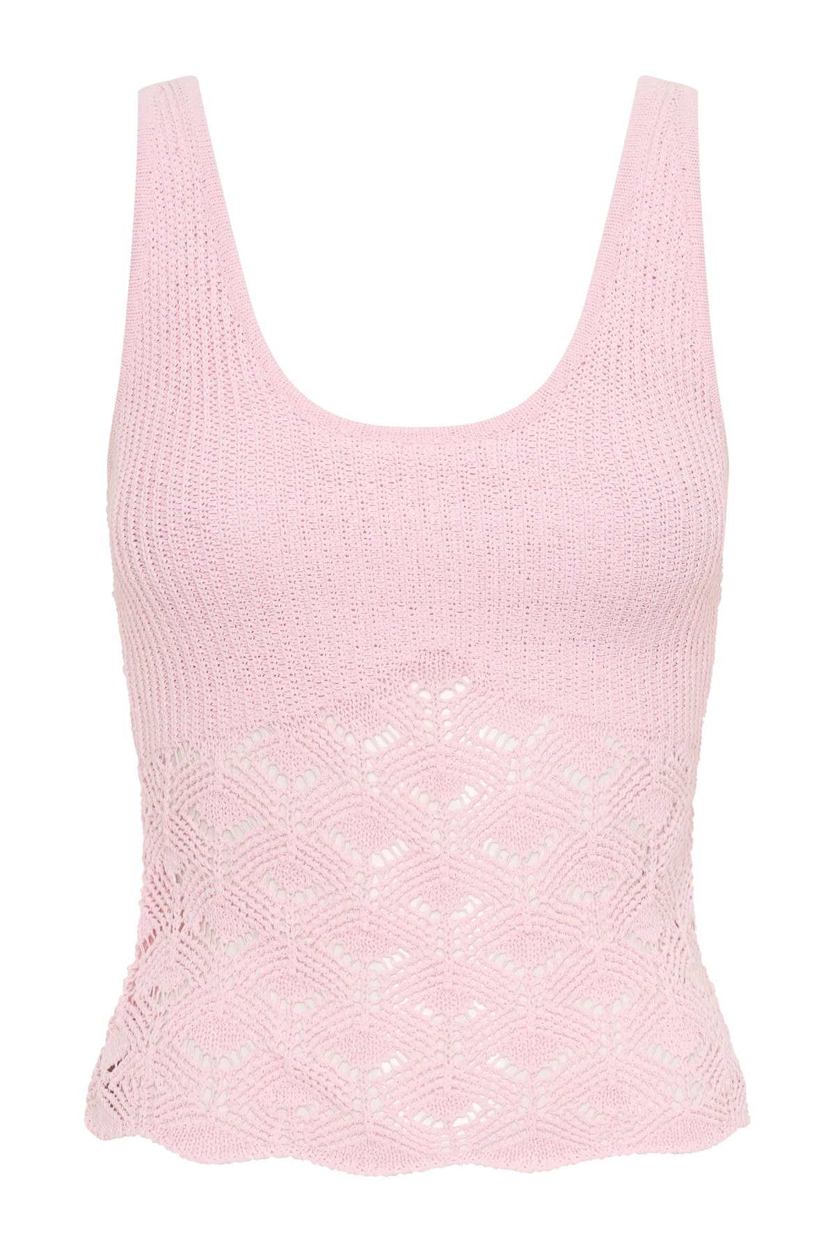 Atlantis Crochet Knit Top Baby Pink