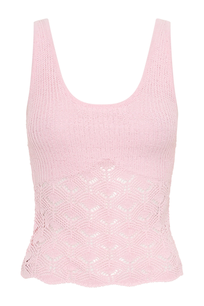 Atlantis Crochet Knit Top Baby Pink