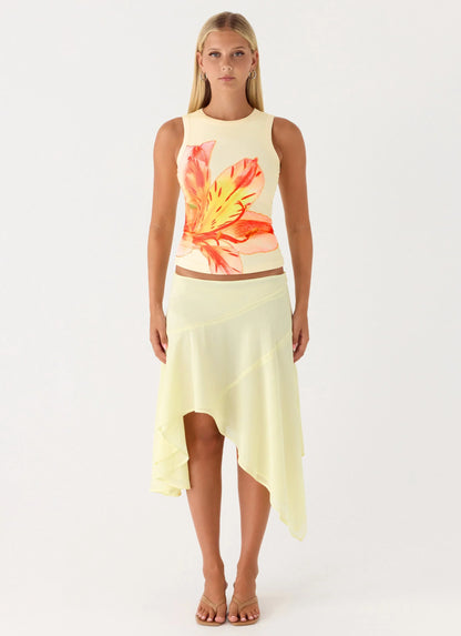 Jacqui Beaded Tank Top Yellow
