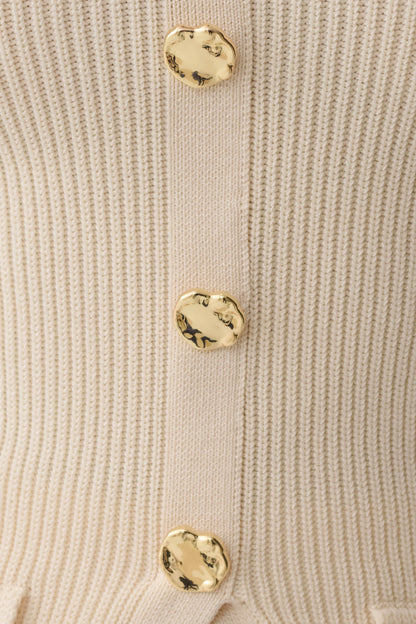 Suzie Ribbed Long Sleeve Longline Top Ivory
