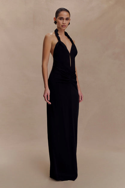 Vivianne Low Neck Maxi Dress Black