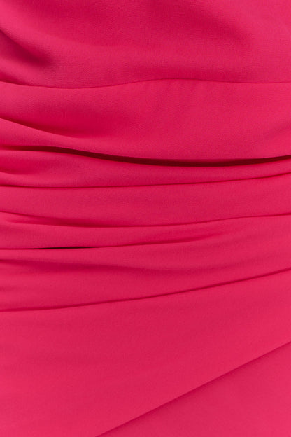 Giulia Chiffon Draped Mini Dress Raspberry
