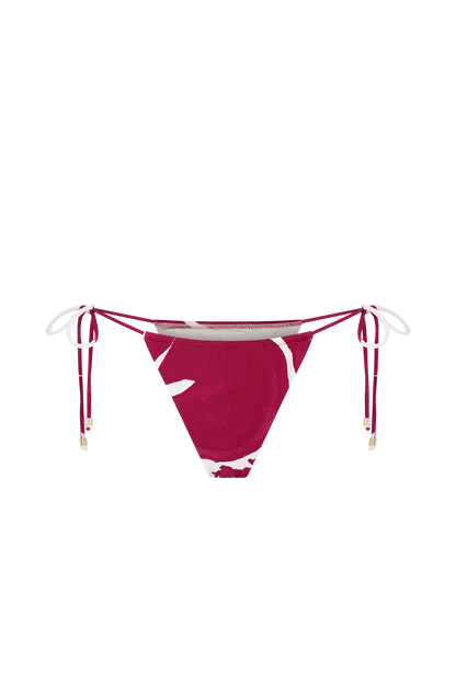 Marquise Bikini Bottom Dragonfruit Deco Fleur Print