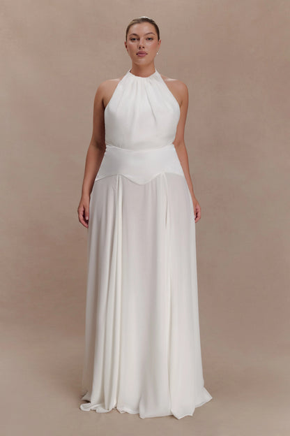 Susan Chiffon Halter Maxi Dress Ivory