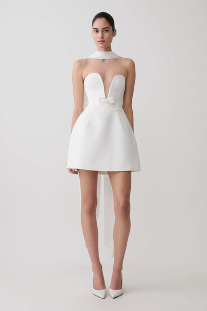 Orellia Strapless Suiting Mini Dress Ivory