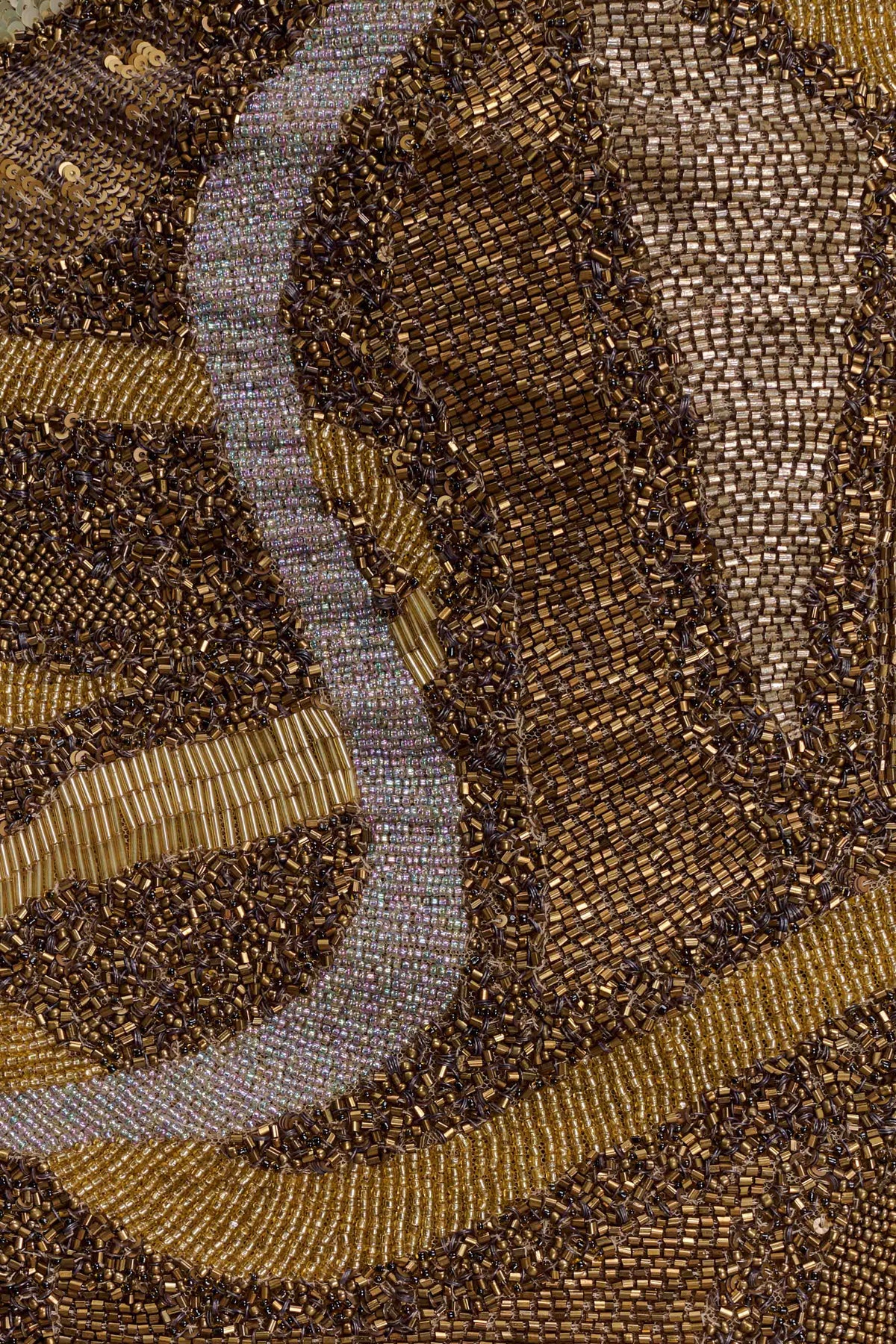 Asher Hand Beaded Abstract Mini Skirt Gold