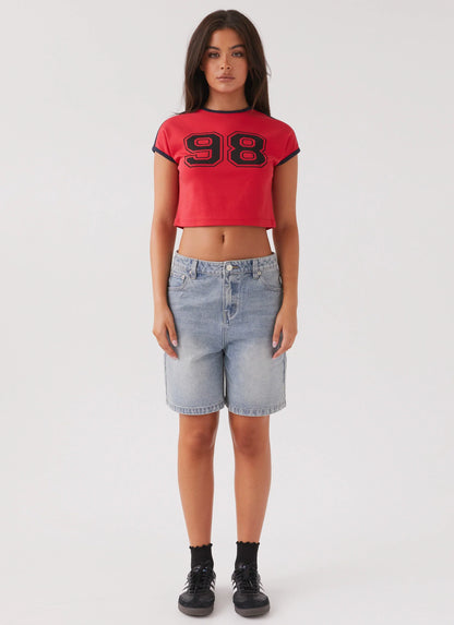 Hunter Denim Jorts Vintage Wash Blue
