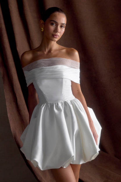 Lauretta Off Shoulder Mini Dress White