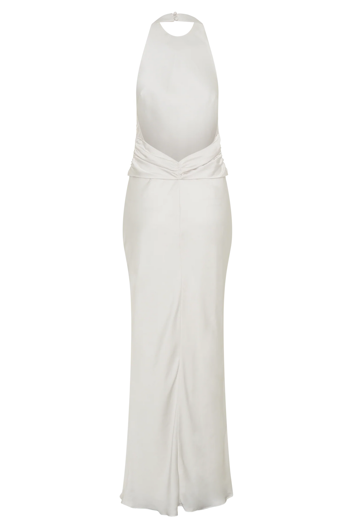 Rinna Satin Halter Maxi Dress Ivory