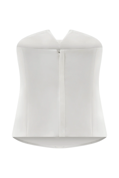 Zillah Strapless Cotton Top White
