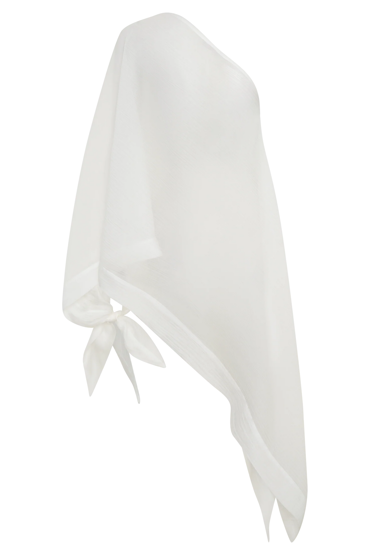Leilani Sheer Draped Asymmetric Top Ivory