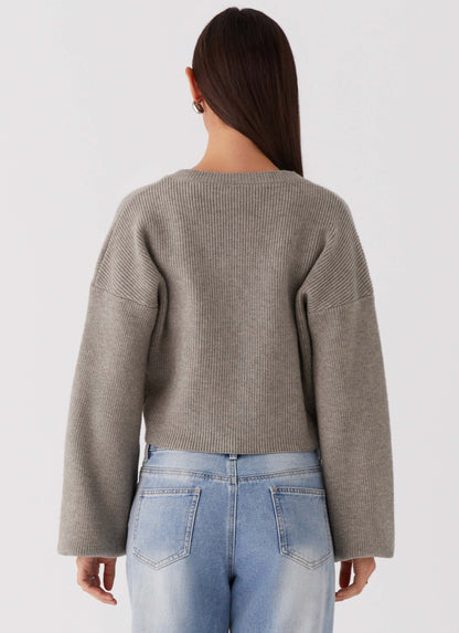 Daphne Knit Cardigan Light Grey