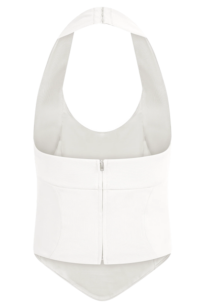 Meadow Corset Halter Top White