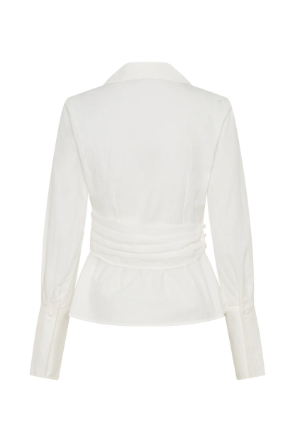 Eugenia Wrap Cotton Shirt White
