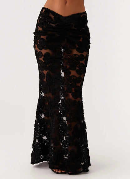 Fiorella Floret Maxi Skirt Black