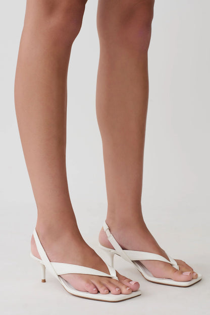 Mai Sling Back Thong Heel White