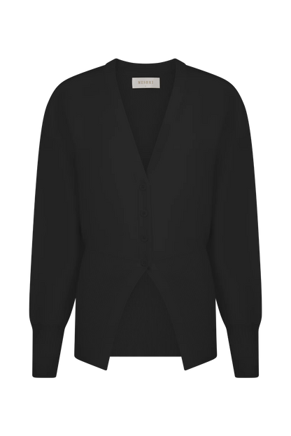 Alexia Buttoned Oversized Cardigan Black
