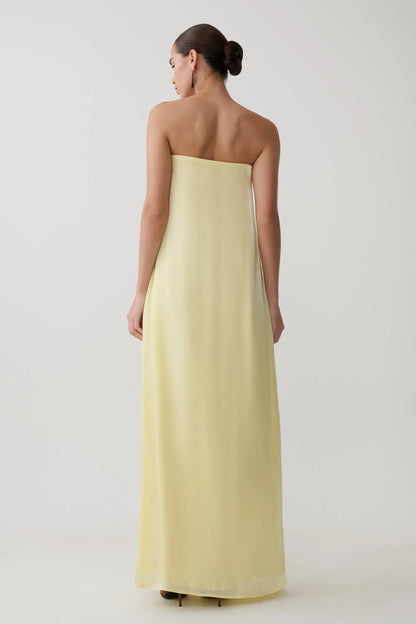 Olivia Strapless Maxi Dress Lemon