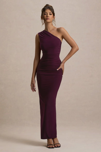 Dalarie Port One Shoulder Gathered Maxi Dress
