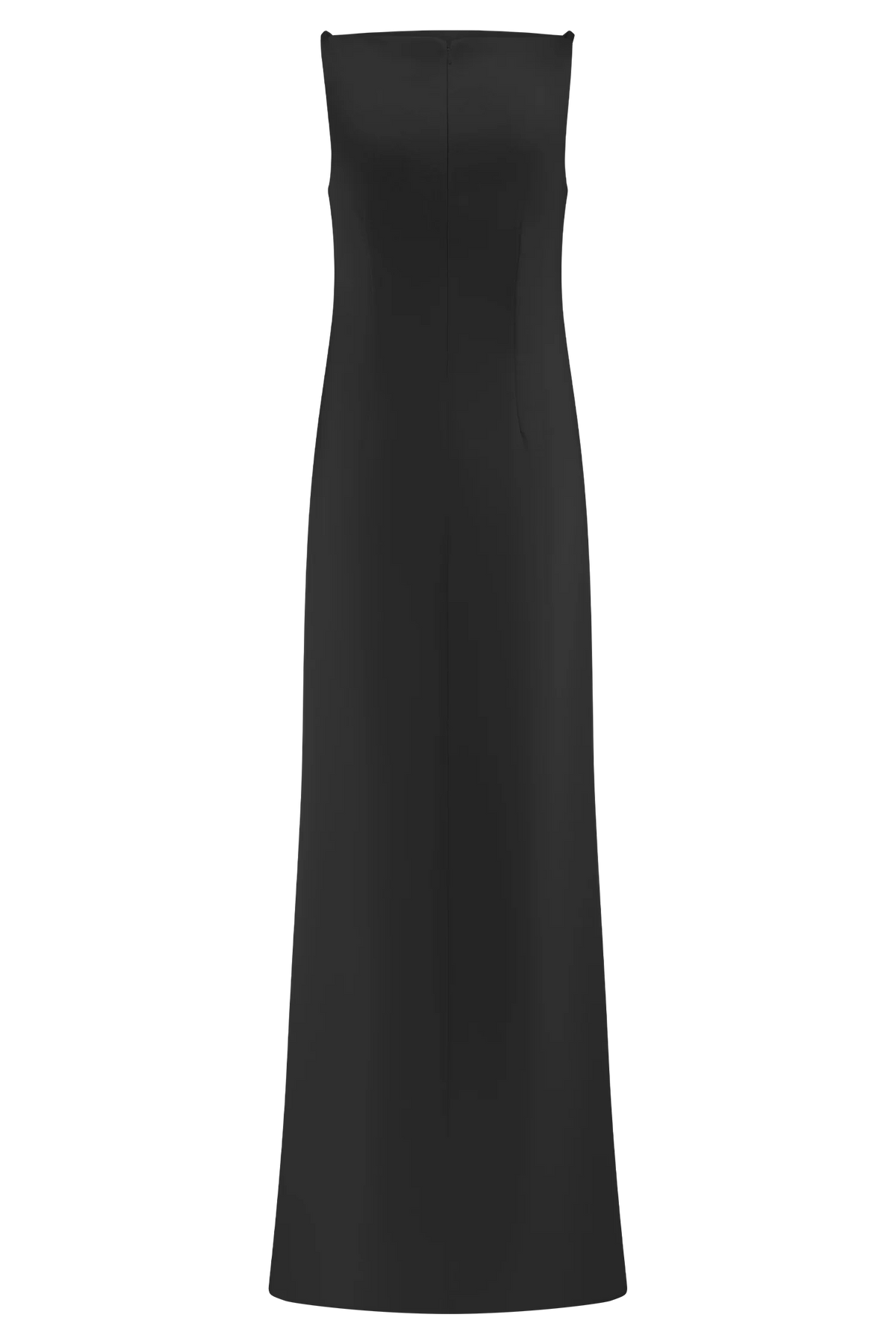 Violet Sleeveless Satin Maxi Dress Black