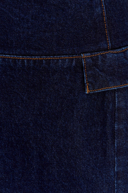 Maylena High Rise Denim Maxi Skirt Indigo Blue
