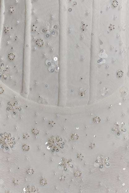 Gemma Strapless Embellished Maxi Dress Ivory