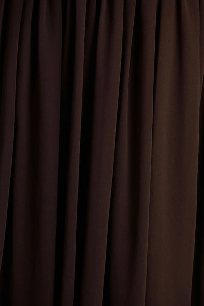 Kelly Brown Scoop Neck Maxi Dress With Pleated Mesh Skirt