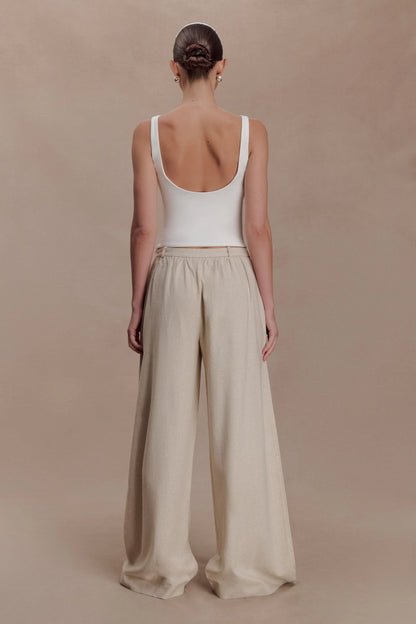 Gabby Straight Leg Linen Pants Natural