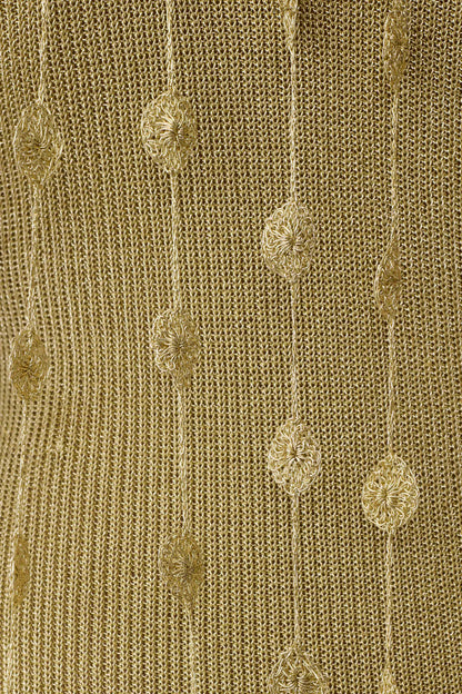 Shami Lurex Maxi Dress With Flowers Gold