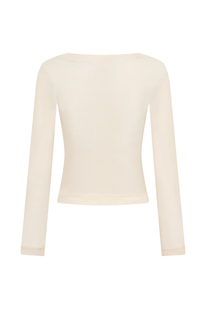Lumi Long Sleeve Mesh Top Bone