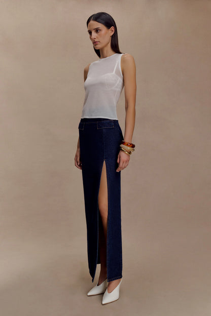Dollie Sheer Knit Tank Top Ivory