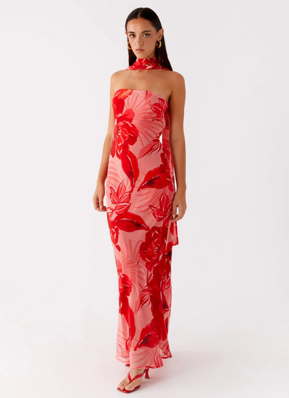 Under The Pagoda Maxi Dress Sicily Sunsets Print