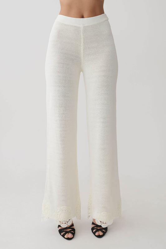 Salley Crochet Pants Ivory