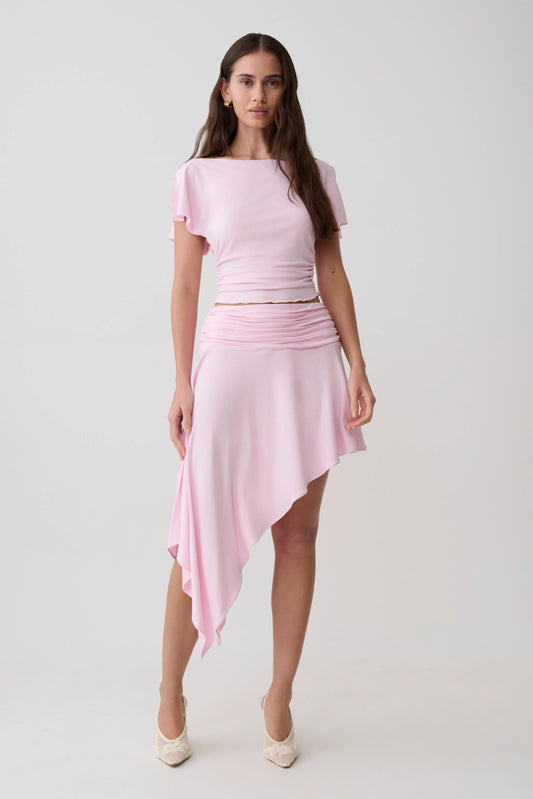 Talise Modal Hankie Midi Skirt Ballet Pink