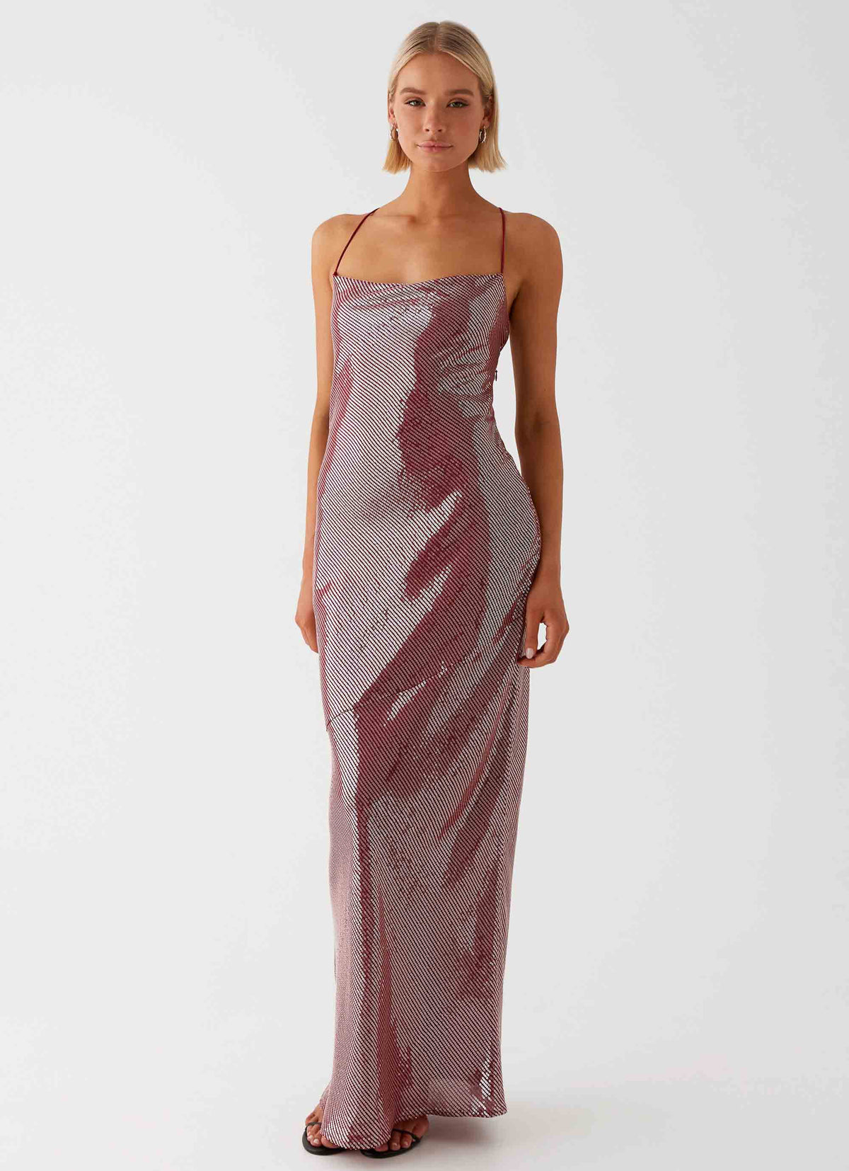 Jada Sequin Maxi Dress Red
