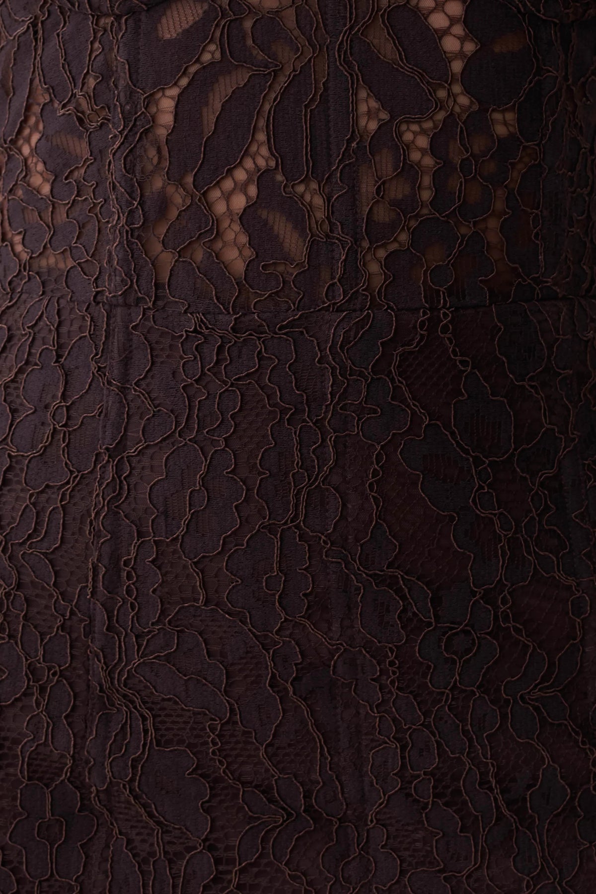 Ottilie Lace And Mesh Midi Dress Dark Chocolate