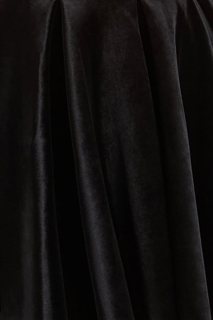 Leticia Black Asymmetric Neck Velvet Mini Dress With Twist Sleeve