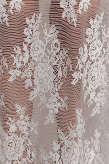 Camille Beaded Satin And Lace Maxi Skirt Ivory