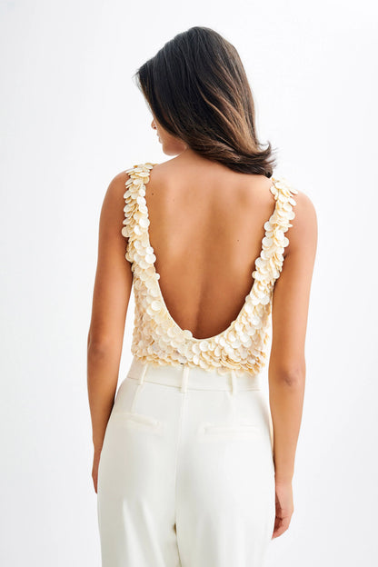 Willow Mother Of Pearl Halter Top Pearl