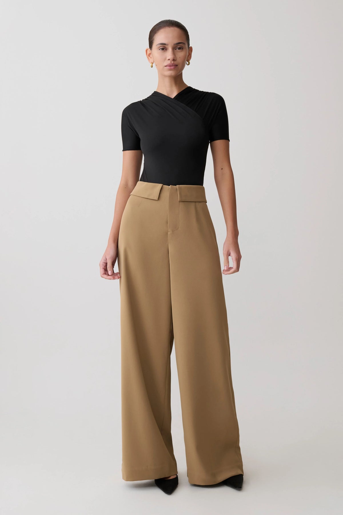 Tanya Wide Leg Suiting Pants Camel