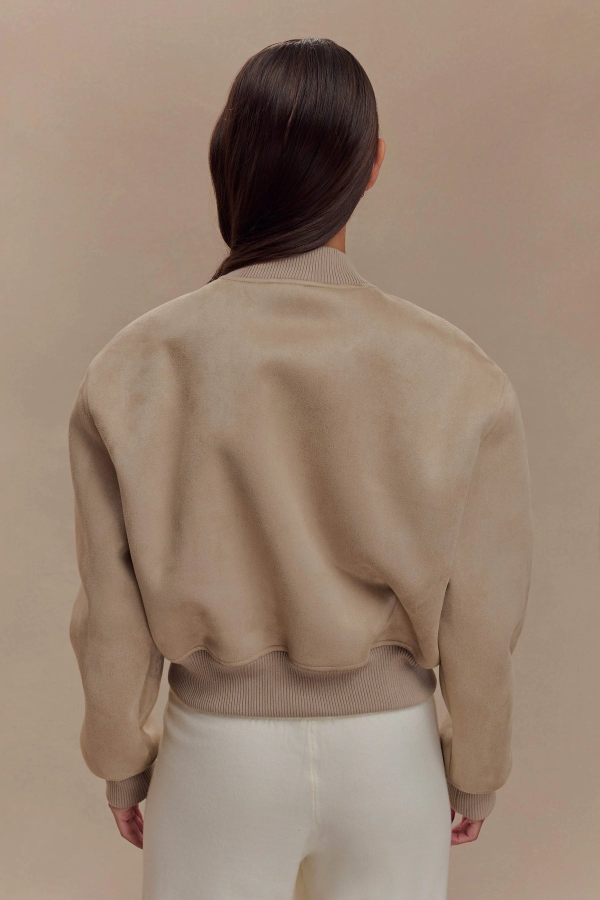 Rudy Suede Bomber Jacket Sand