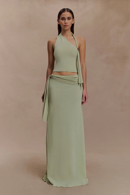 Xanthia Knit Halter Top Pastel Green