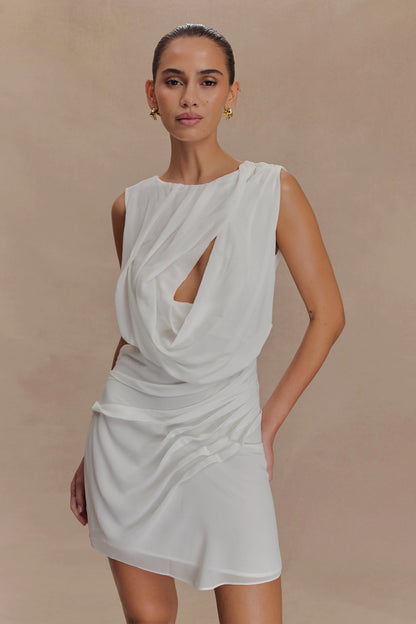 Oria Chiffon Mini Dress White