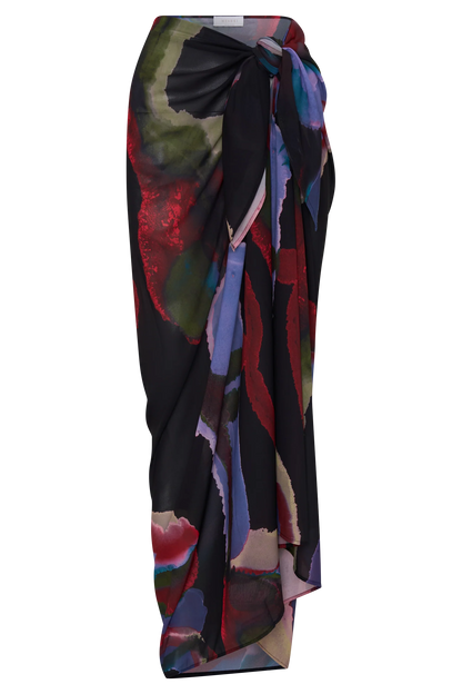 Evie Chiffon Sarong Multi Fluid Reverie Print