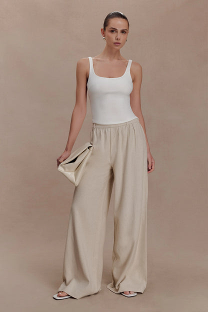 Gabby Straight Leg Linen Pants Natural