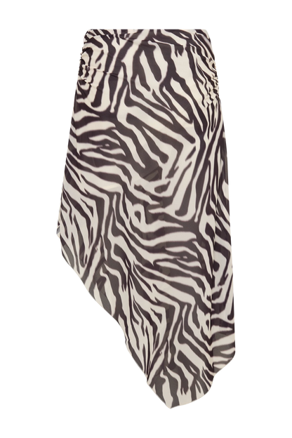 Lana Chiffon Midi Skirt Abstract Zebra Print